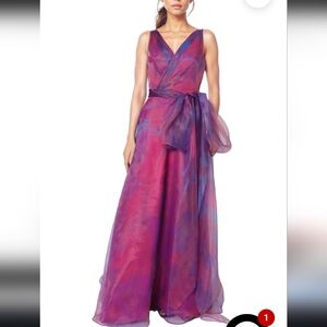 $349 Rene Ruiz Women V-Neck Organza A-Line Gown Sz 6 Wedding NWT